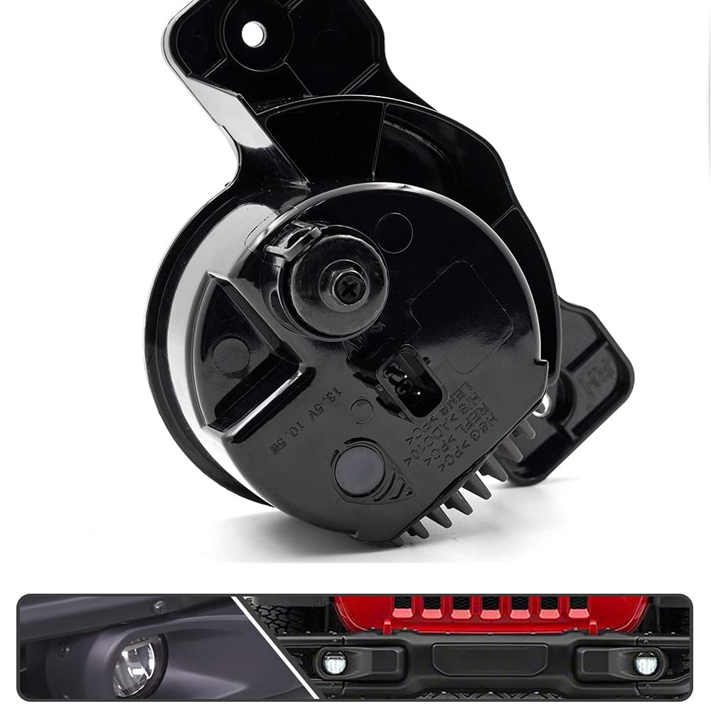 2Pcs LED Fog Lights for Jeep Wrangler JK JL & Gladiator JT - OEM Replacement Fog Lamps - Bright White 6000K - Waterproof & Durable - Perfect for Off-Roading, Night Driving & Foggy Conditions