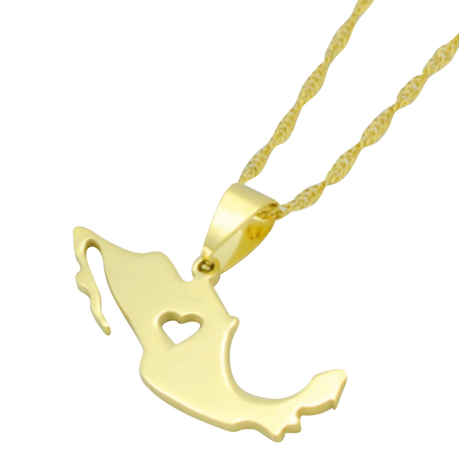AccessCube Women's Country Map Flag Pendant Necklace - Gold & Silver Charm Jewelry for Travel Lovers, Gift Ideas & Fashion Accessories