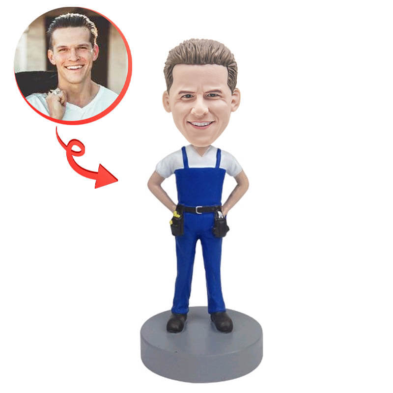 Custom Electrician & Plumber Bobblehead - Personalized Car Dashboard Decoration & Office Desk Gift for Professionals