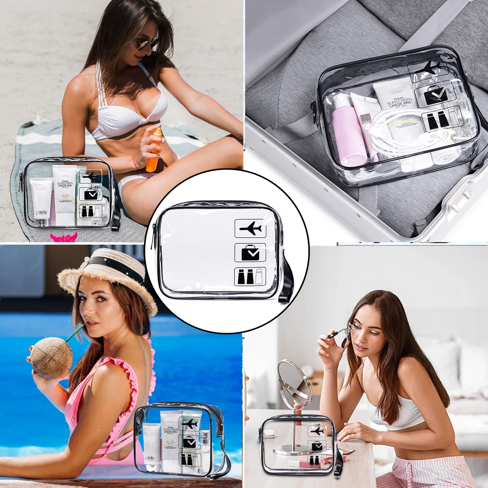 Waterproof Sandproof Beach Tote Bag for Women - Large Zippered Pool Bag with Wet Pocket - Perfect for Gym, Shopping, Travel & Beach Outings