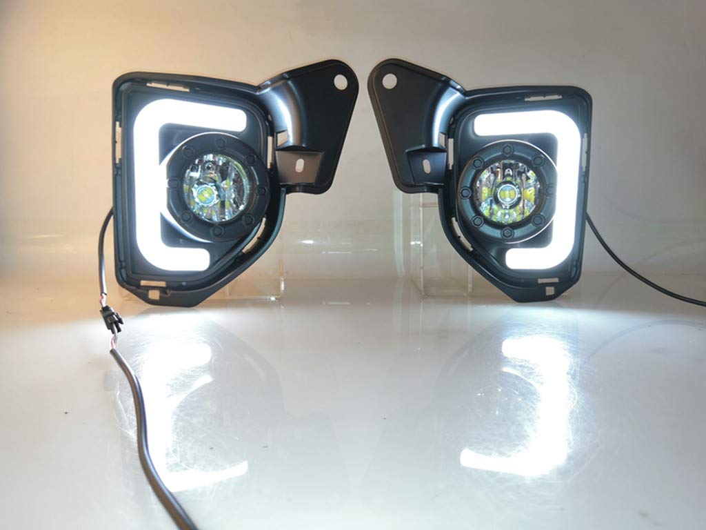 1 Pair LED U-Shaped Daytime Running Fog Lights Kit - DRL Replacement for Toyota Hiace 2014-2016 - Bright White LED Car Lights for Enhanced Visibility & Safety (Perfect for Night Driving, Foggy Conditions & Urban Commuting)