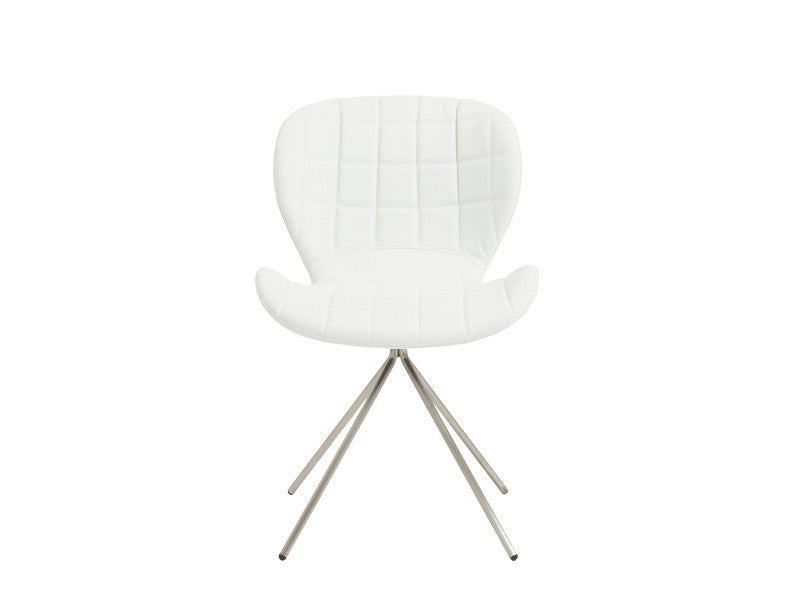 Valene Modern Side Chair with Brushed Stainless Steel Legs - Stylish Dining Room, Kitchen, or Office Accent Chair for Home Decor