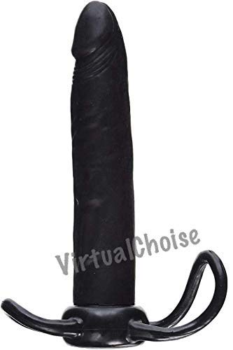Premium Dual Penetration Male Toy - The Accommodator 1AA1610 Black | Realistic Silicone Adult Pleasure Device for Solo & Couples Play | Enhance Intimacy & Exploration