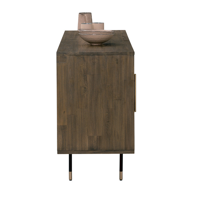 HAMILTON Solid Acacia Wood Sideboard Buffet - 63 Inch Rustic Toffee Brown Dining Room Storage Cabinet for Kitchen, Living Room & Entryway