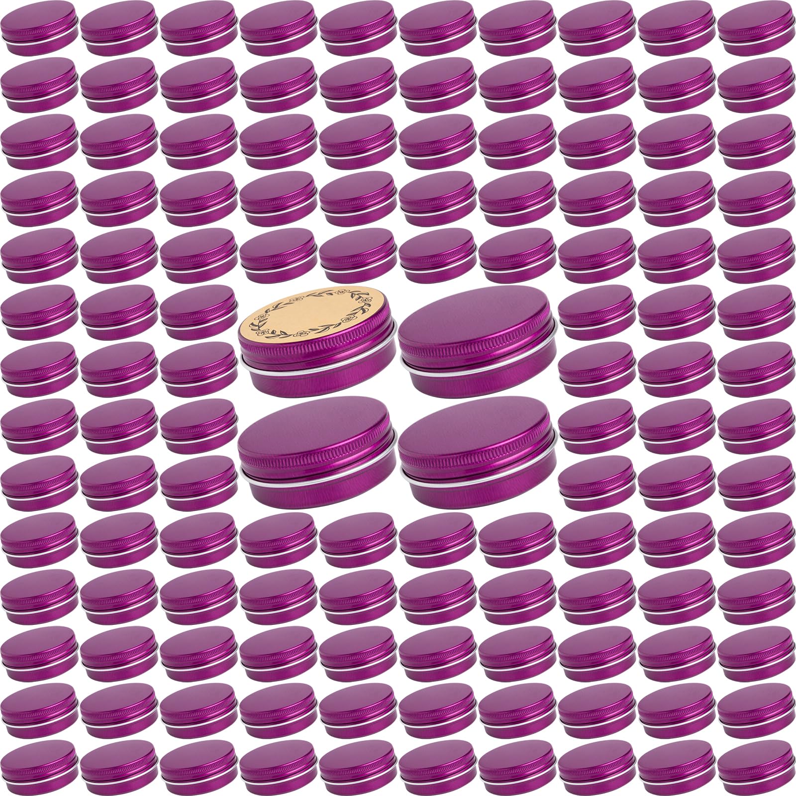 1 oz / 30ml Bulk Screw Top Aluminum Tin Jars with Lids - Airtight Purple Containers for DIY Beauty, Crafts & Travel Essentials (Pack of 12) - Perfect for Lip Balm, Salve, Cream Storage & Small Item Organization