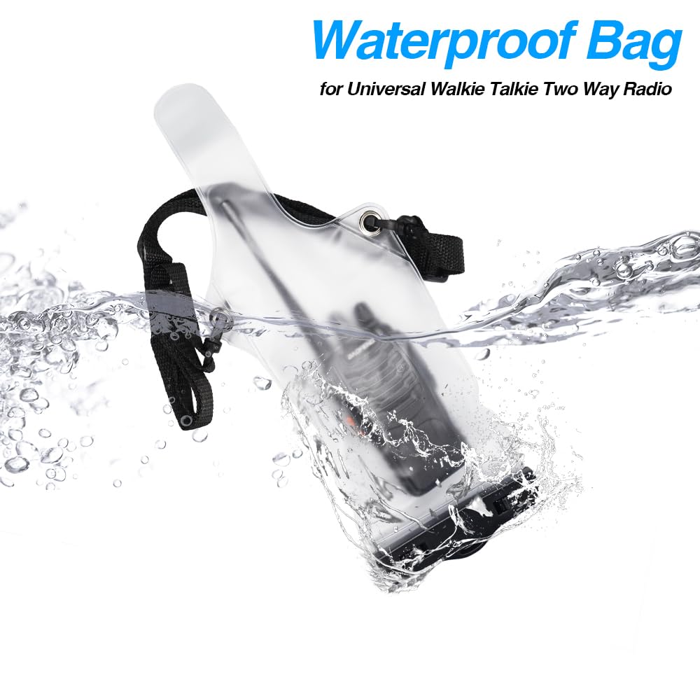 6Pcs Universal Waterproof Walkie Talkie Case - Portable Two Way Radio Pouch with Adjustable Strap - Compatible with Motorola, Kenwood, Midland UV-3R/UV-5R/PX-888 Radios - Ideal for Outdoor Adventures, Construction Sites & Emergency Communications