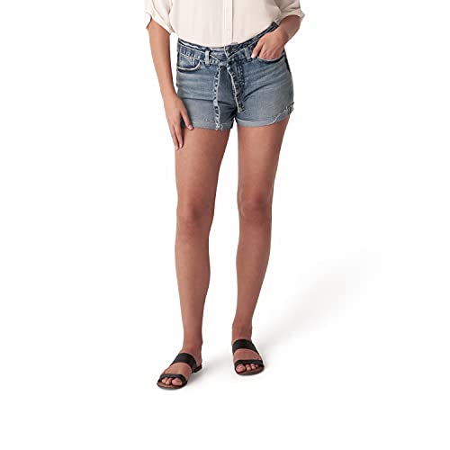 Silver Jeans Co. Women's Sure Thing High Rise Jean Shorts | Distressed Denim Cutoffs for Summer | Casual Wear, Beach Outfits & Street Style