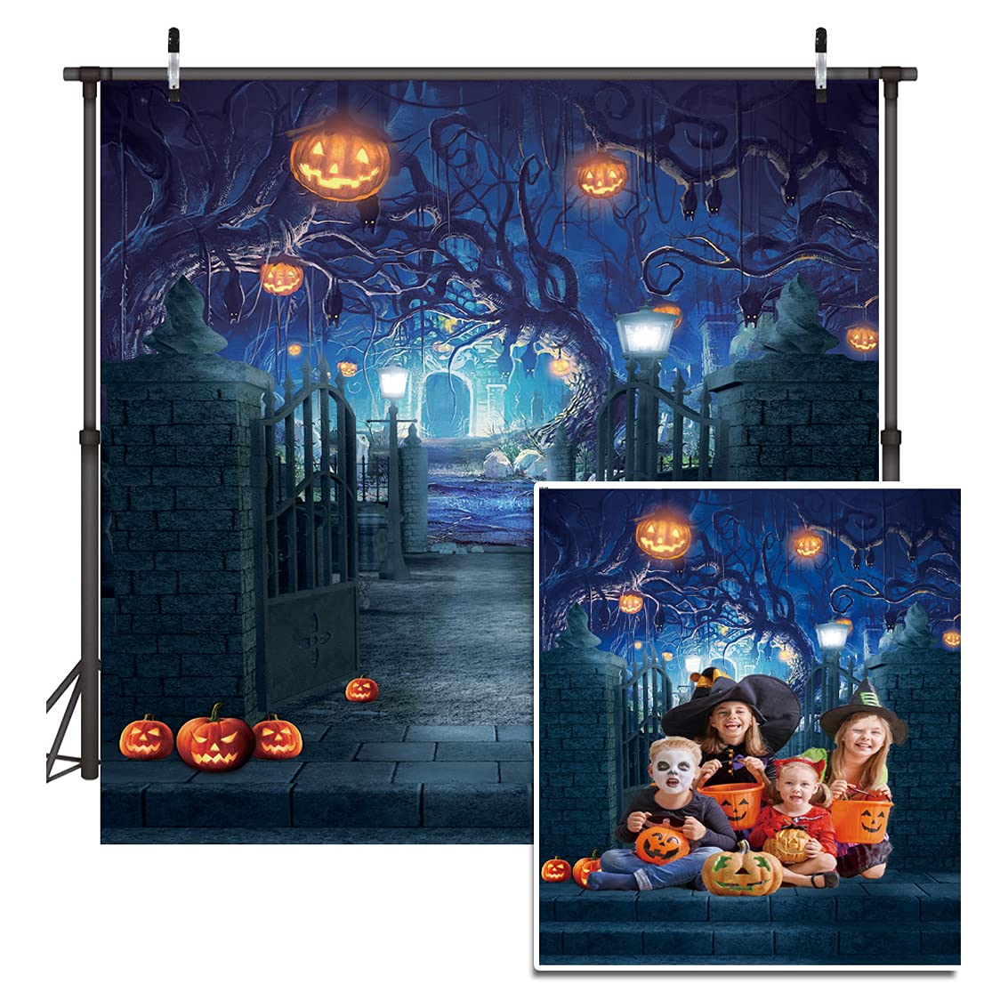 10x10ft Halloween Photography Backdrop - Scary Horror Party Background for Photo Studio, Booth Props & Home Decor (D210) | Perfect for Halloween Parties, Photography Sessions & Spooky Event Decorations