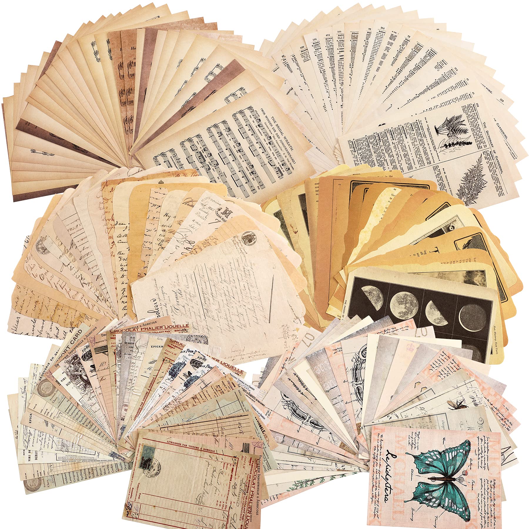 Vintage Scrapbooking Paper Kit - 170 Sheets Aesthetic Craft Paper for Journaling, Scrapbook, Writing & Drawing | Perfect for DIY Scrapbooks, Travel Journals, Bullet Journals & Room Decor (M170)