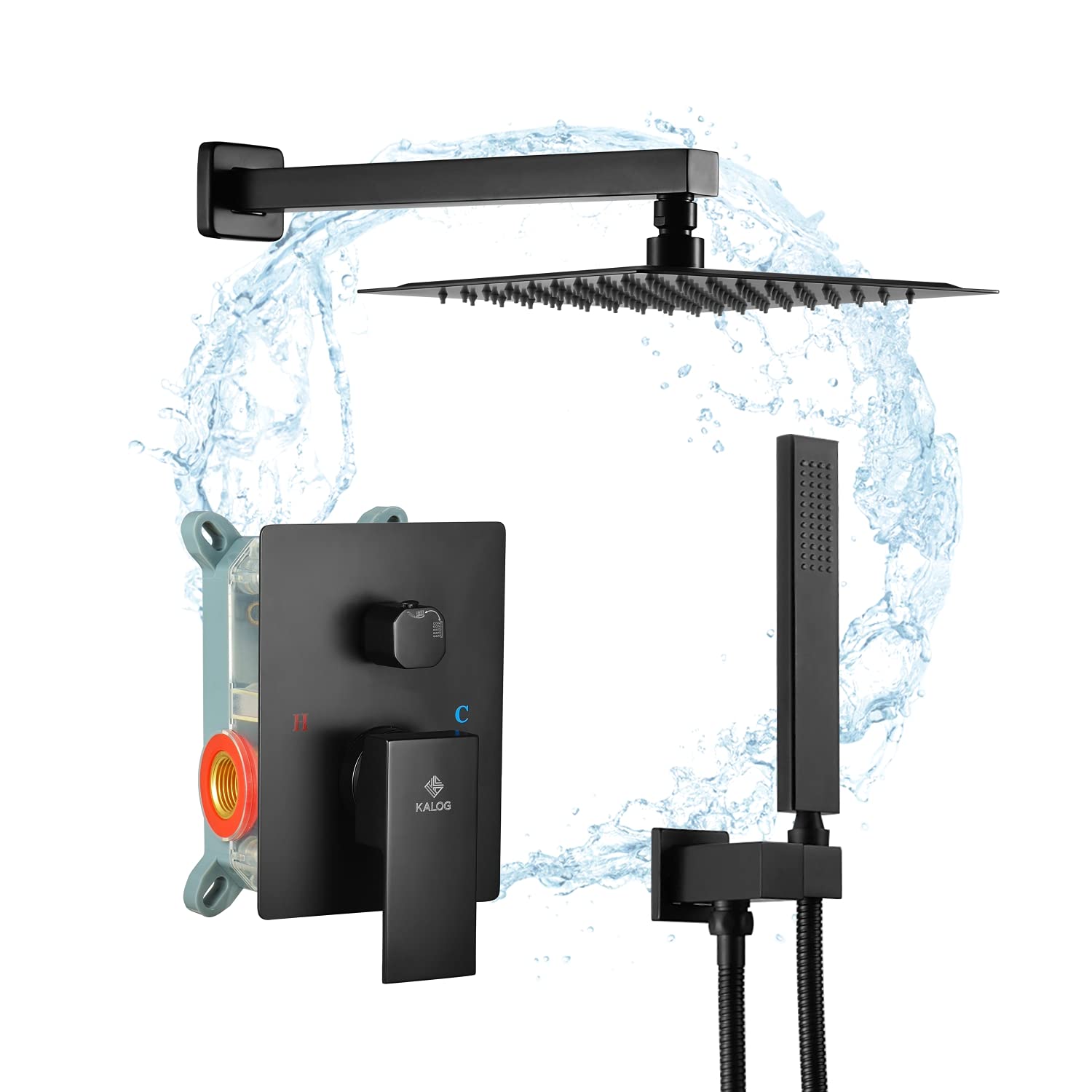 Premium Kalog Rain Mixer Shower System with Massage Jets - 10