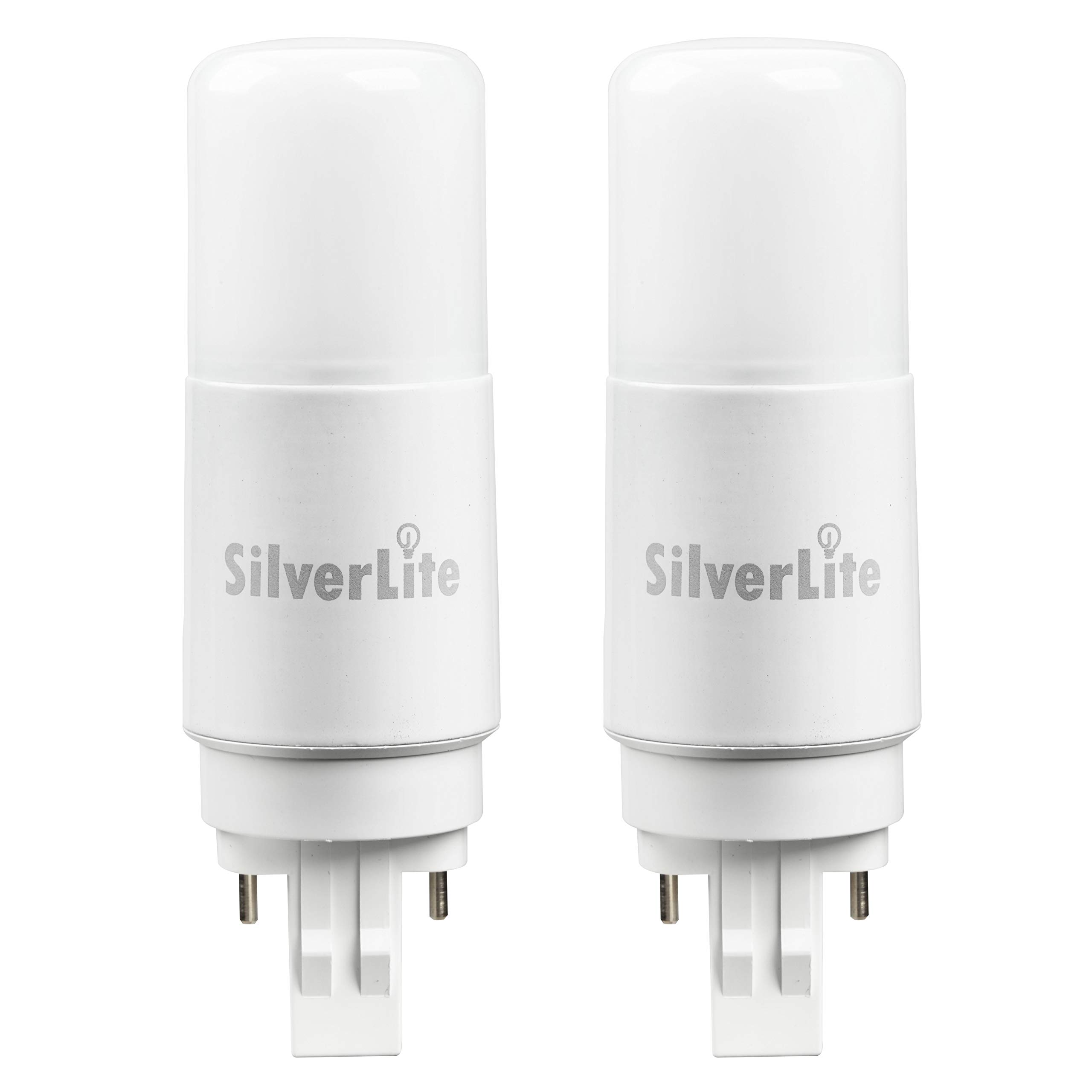 Silverlite Plug & Play 7W LED Stick PL Bulb (18W CFL Equivalent) - GX23-2 Pin Base, 750LM Daylight (4000K), 120-277V with CFL Ballast, UL Classified (2-Pack) - Perfect for Office Lighting, Kitchen Fixtures & Energy-Efficient Home Use
