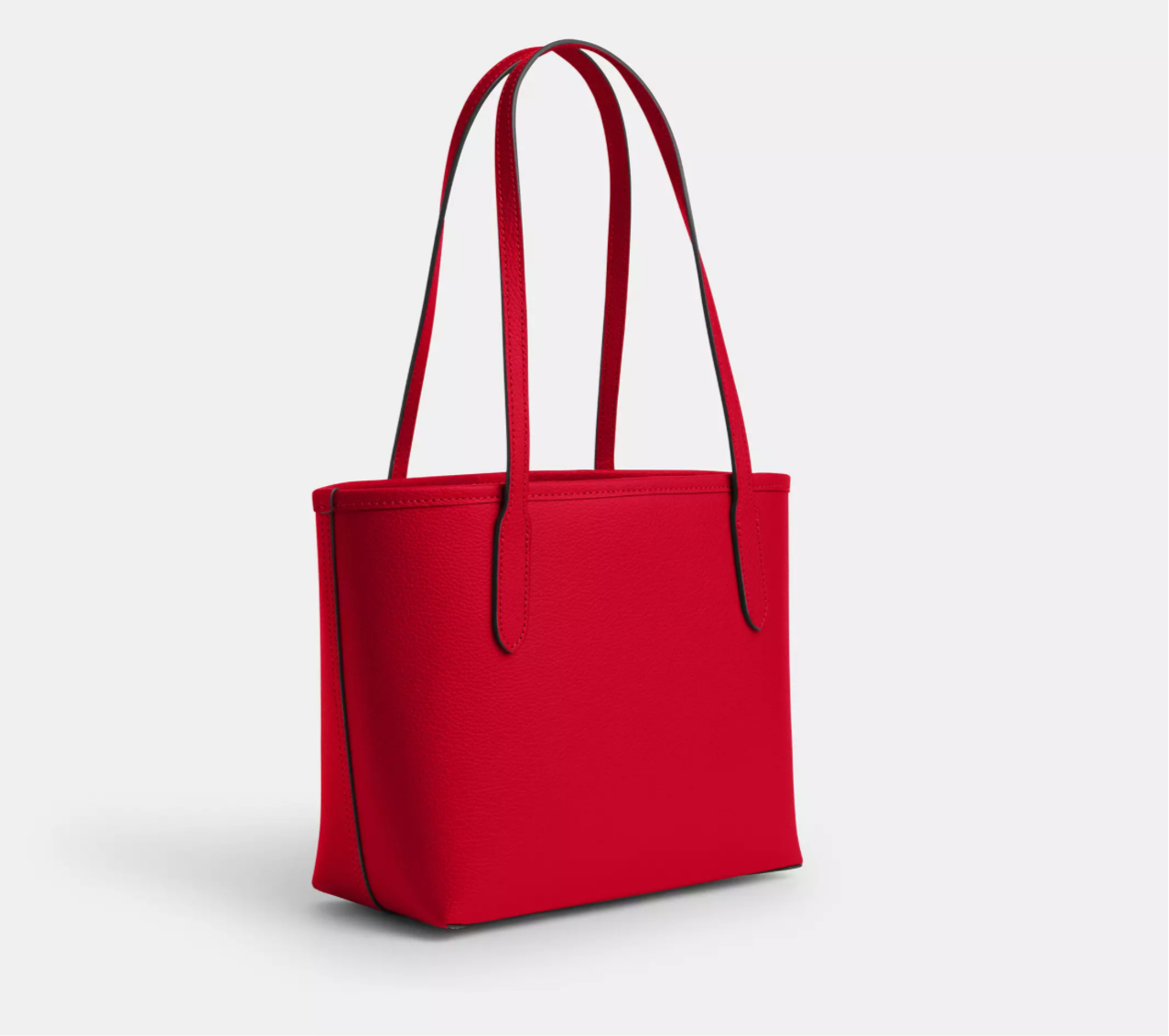 NWT Coach Leather Small City Tote Bag in Red | Genuine Leather Handbag for Women | Perfect for Work, Travel & Everyday Use