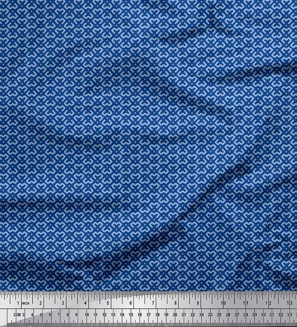 Soimoi Moss Georgette Brown Fabric by The Yard - 42 Inch Wide Printed Fabric with Dot & Geometric Small Print for Dresses, Curtains & Home Decor | Modern Fusion Design for DIY Sewing Projects