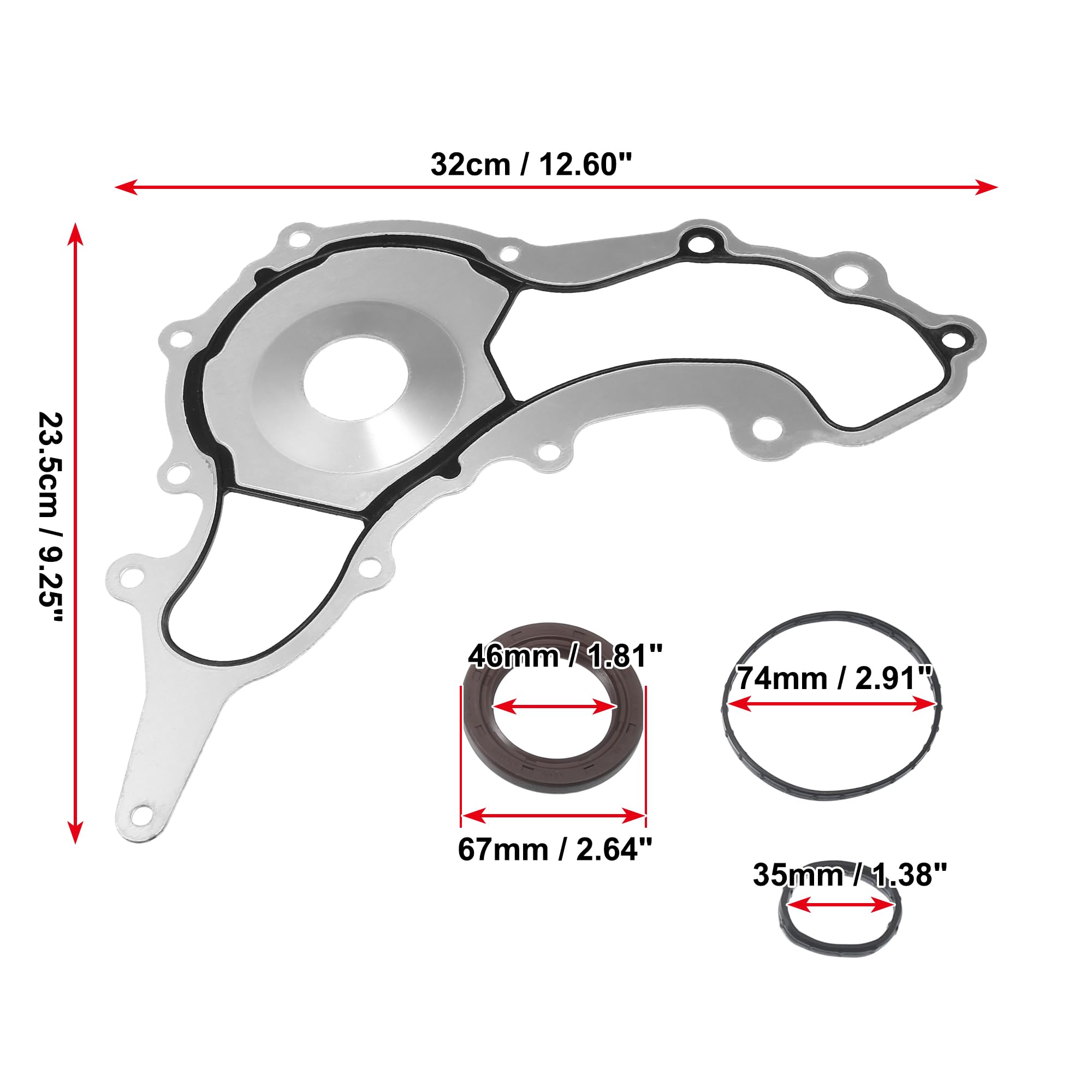 uxcell Timing Cover Gasket Replacement Set No.68078604AA/K68078604AA/05184987AB/68078604AA - Compatible with Chrysler, Dodge, RAM 1500 - Engine Repair & Maintenance Part