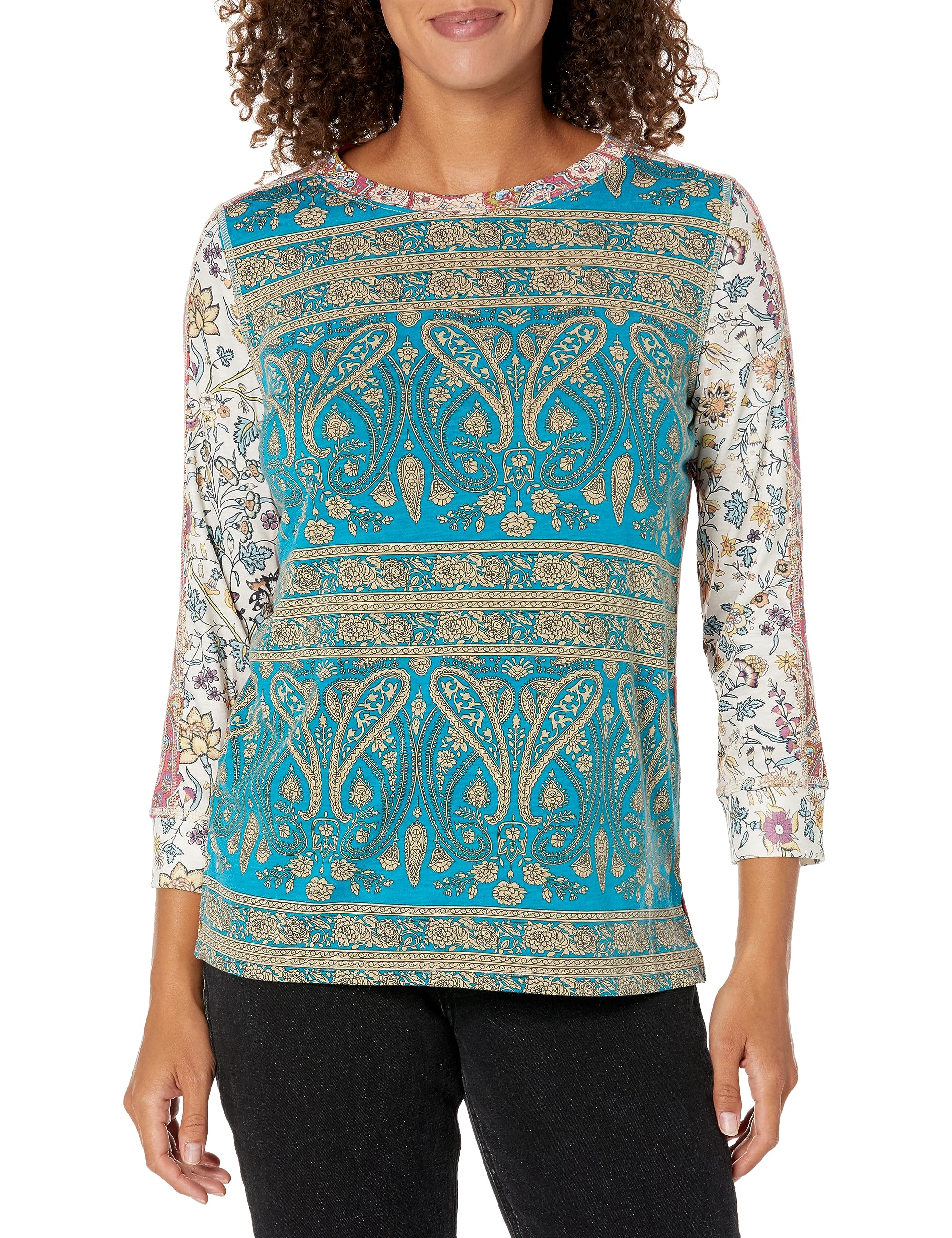 Tru Luxe Women's Mixed Print Tops - Stylish & Comfortable Blouses for Casual Wear, Office & Night Out