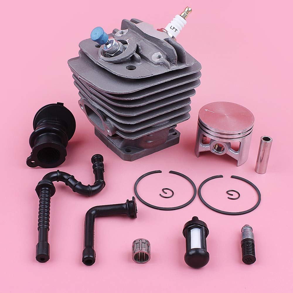 Yuton 48mm Cylinder Piston Kit Replacement for Stihl MS360 MS036 MS034 Chainsaw - Includes Fuel Filter, Oil Filter, Intake Manifold & Decompression Valve - Perfect for Chainsaw Repair & Maintenance