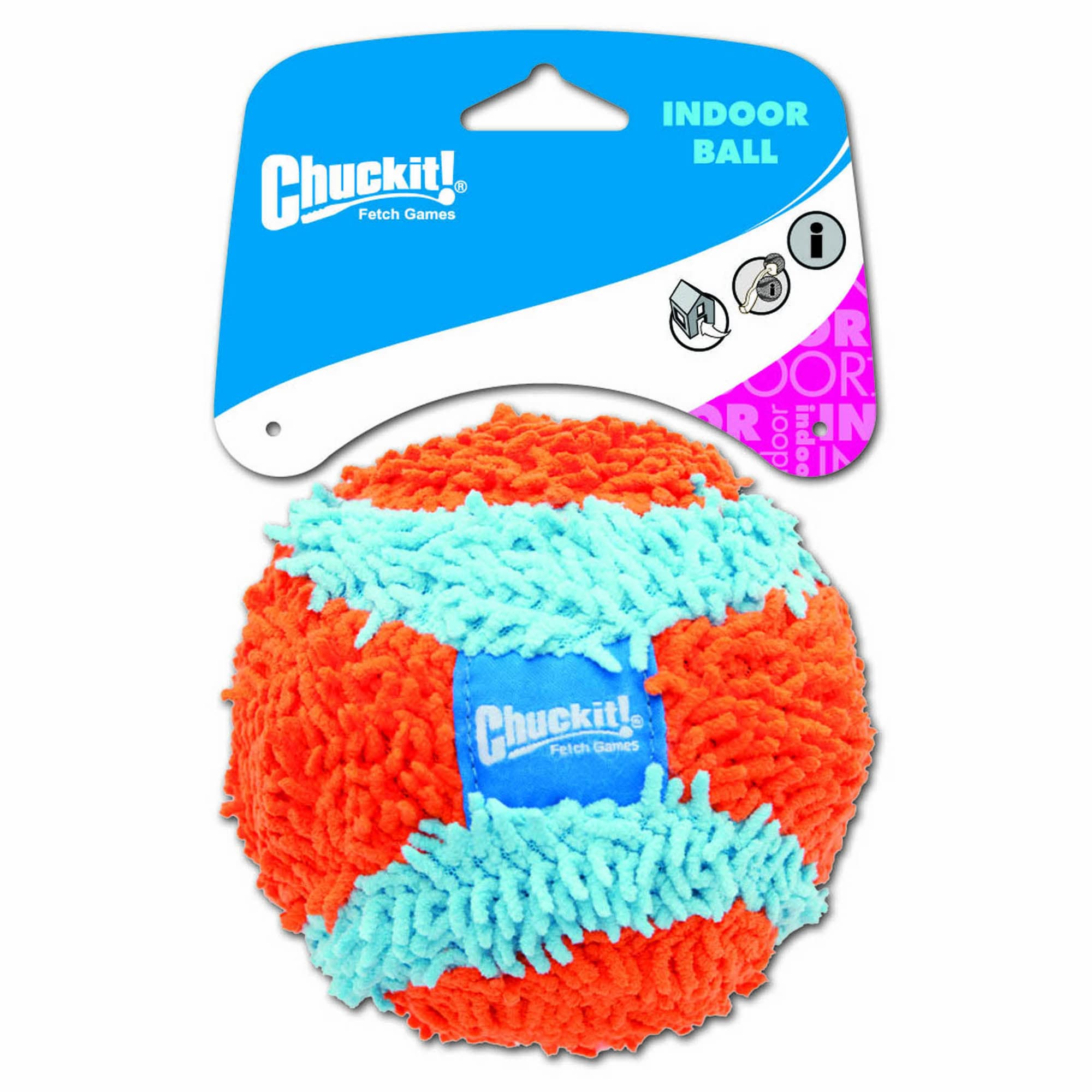 Chuckit! Indoor Fetch Ball and Fumbler Dog Toys - Durable Orange & Blue Interactive Pet Toys for Small & Medium Dogs - Perfect for Indoor Play, Training & Exercise
