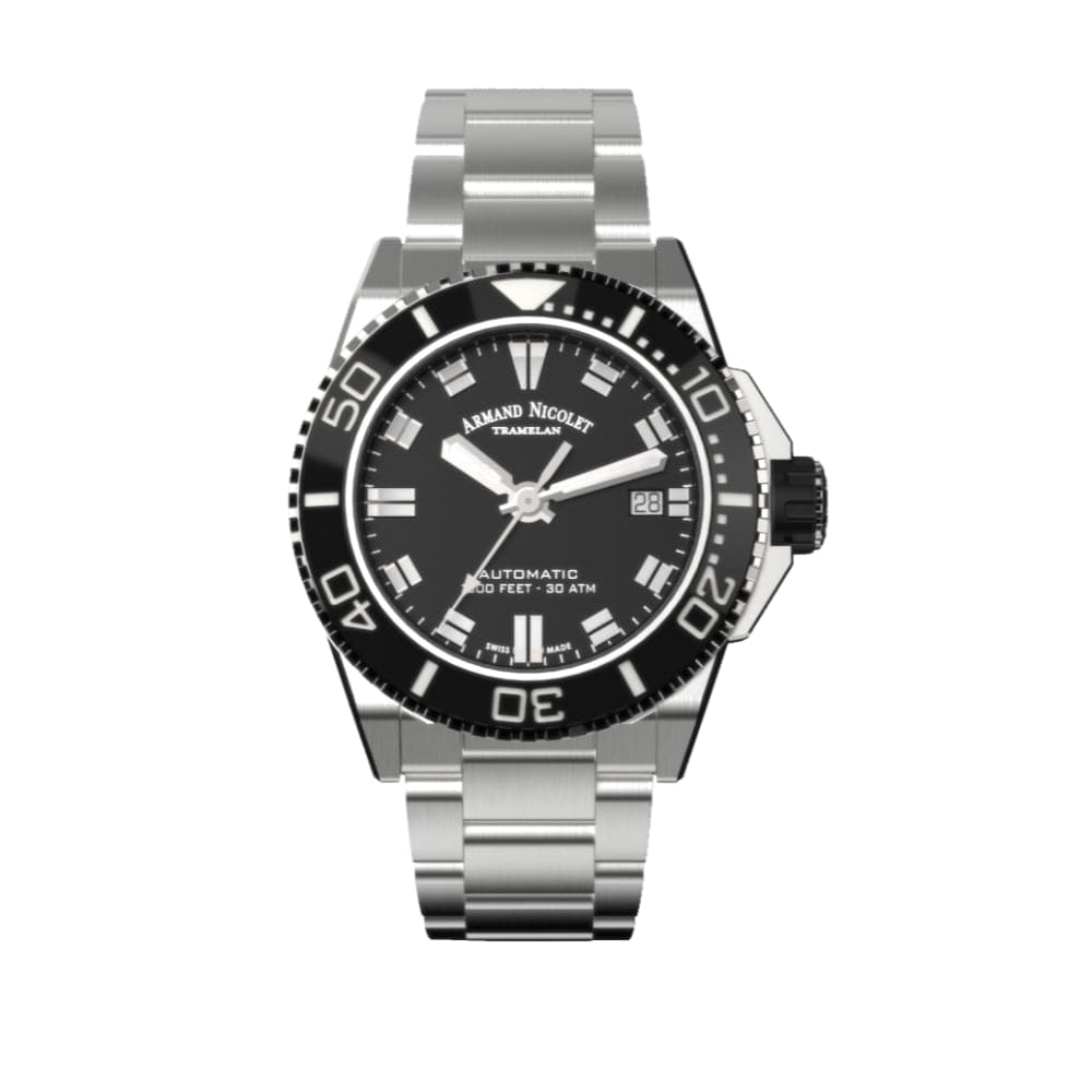 ARMAND NICOLET A481AGN NR MA2481AA Men's Luxury Automatic Watch - Swiss Made Stainless Steel Dress Watch for Business & Formal Occasions