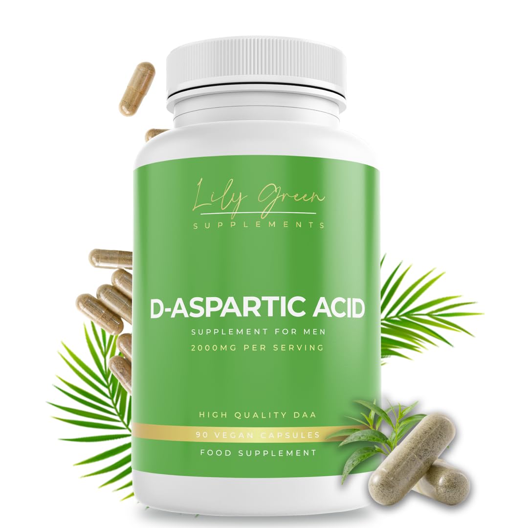 **Premium 2000mg D-Aspartic Acid (DAA) Testosterone Booster for Men - Natural Muscle Growth & Strength Supplement | 90 Vegan Capsules | UK Made | Gym, Bodybuilding & Athletic Performance Support**