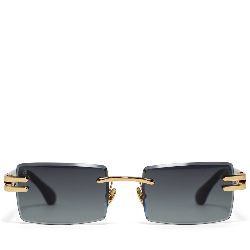 James Oro Baron Authentic Black Tint/Gold Sunglasses - Premium UV Protection for Men & Women - Perfect for Driving, Beach & Outdoor Activities