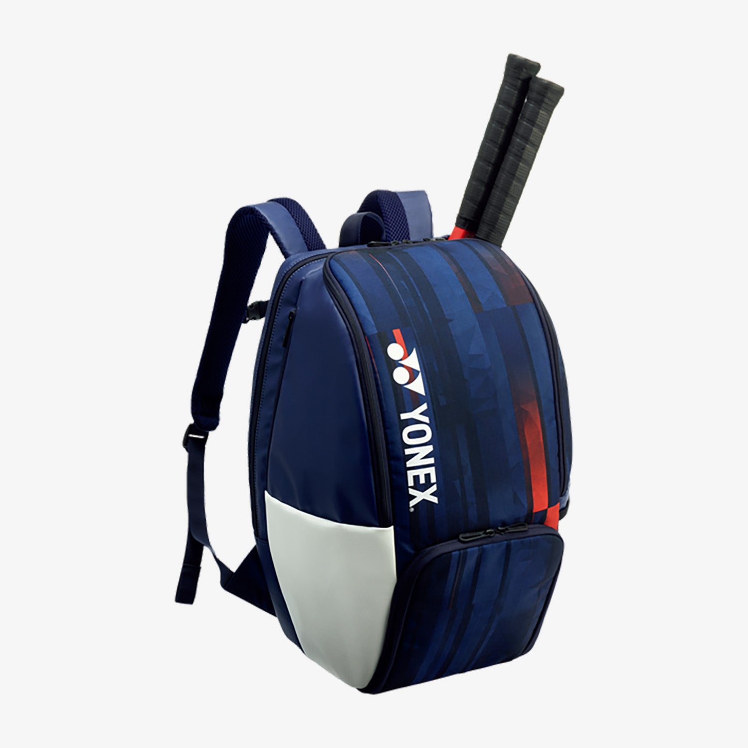 Yonex BAG12PALDWNR Pro Badminton & Tennis Racket Backpack (White/Navy/Red) - Perfect for Sports Training, Gym & Travel Gear Storage