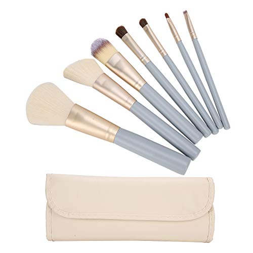 7-Piece Portable Makeup Brush Set - Foundation, Blush & Eyeshadow Brushes with Travel Case | Perfect for Professional Makeup Artists & On-the-Go Touchups
