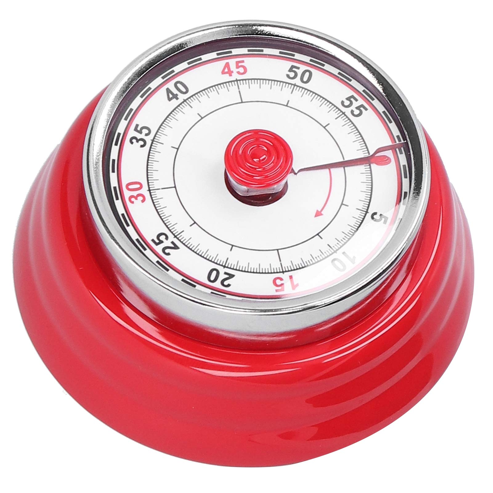 Mechanical Kitchen Timer - Intuitive Countdown Cooking Timer with Accurate Time Scale, Energy-Saving Design for Home Use, Perfect for Baking, Roasting, and Meal Prep (Nordic Red)