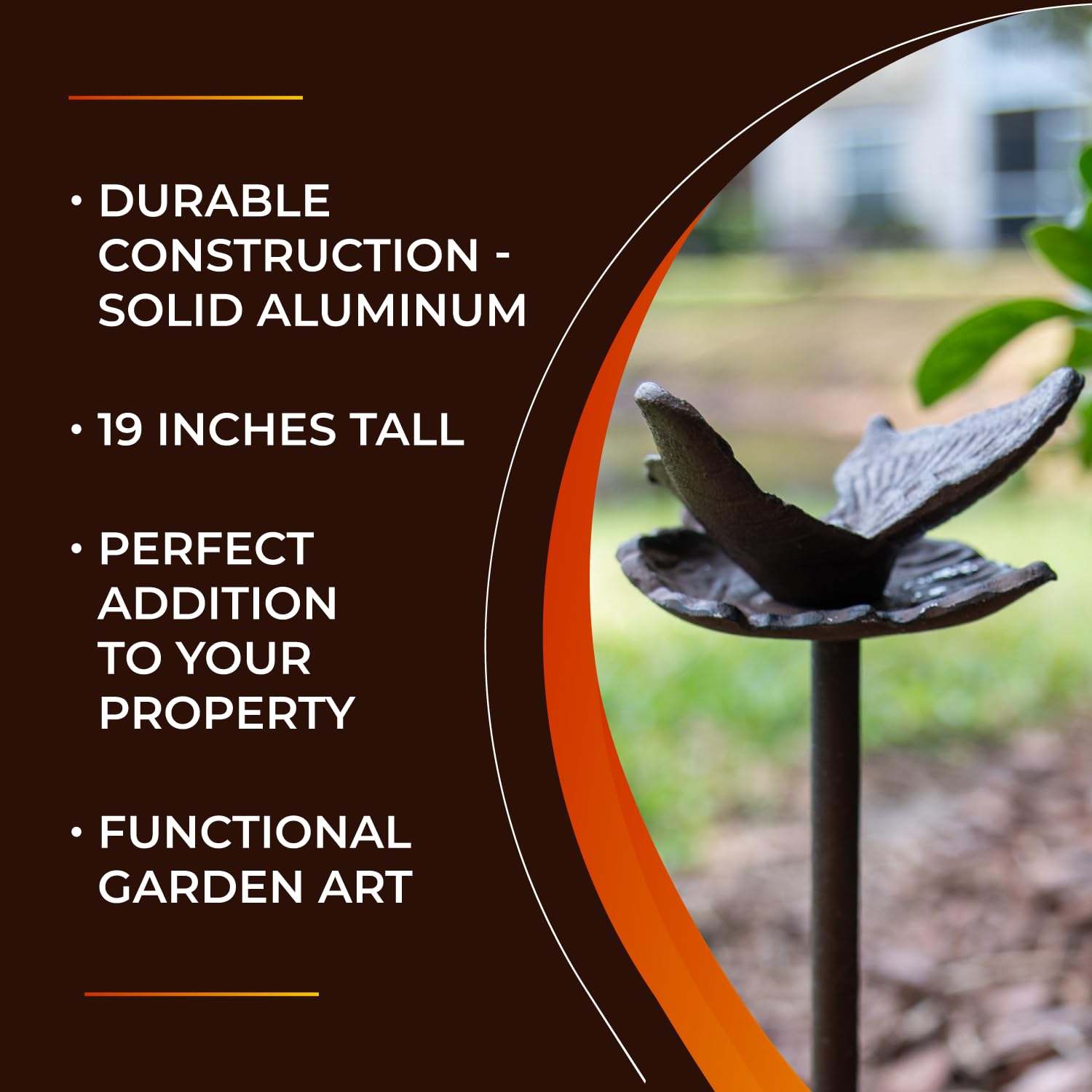 5-Pack Heavy Duty Solid Aluminum Garden Hose Guides - 19 Inch Tall Decorative Hose Stakes for Flower Beds, Plants & Landscaping - Perfect Yard Accessory to Protect Your Garden & Organize Hoses