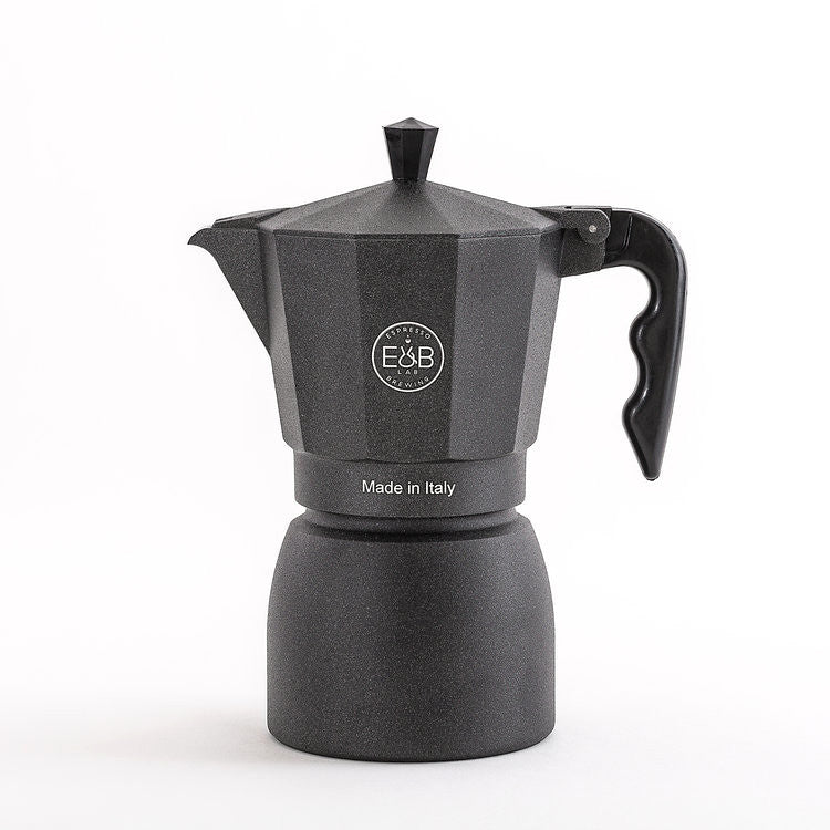 E&B Lab Classic Moka Pot - 3 Cup Italian Stovetop Espresso Maker for Rich Coffee, Durable Aluminum Construction - Perfect for Home, Office & Camping Brewing