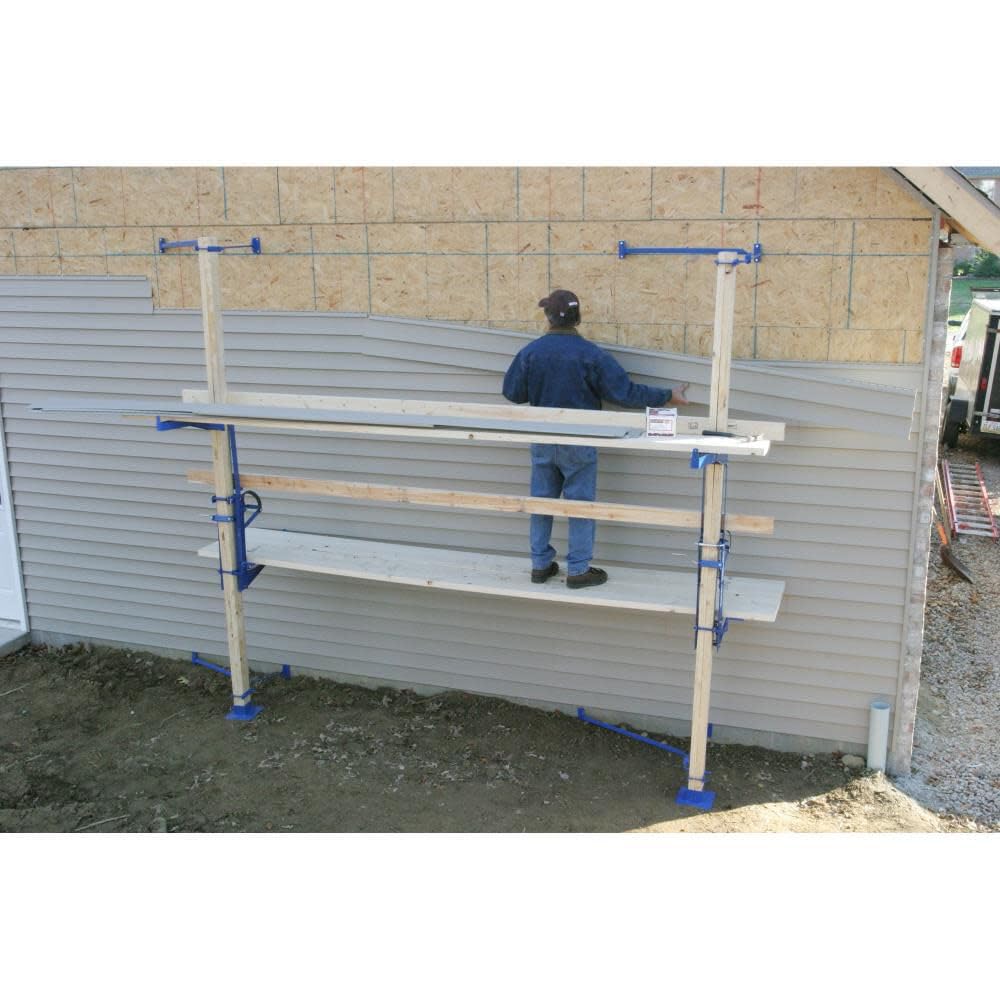 Werner SPJ-WB Heavy Duty Steel Pump Jack Work Bench - Portable Construction Work Platform for Roofing, Carpentry, and DIY Projects