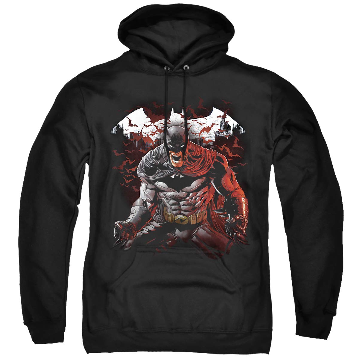 Trevco Batman Raging Bat Unisex Hoodie for Adults - Soft Pullover Sweatshirt for Superhero Fans | Perfect for Cosplay, Comic Con & Casual Wear