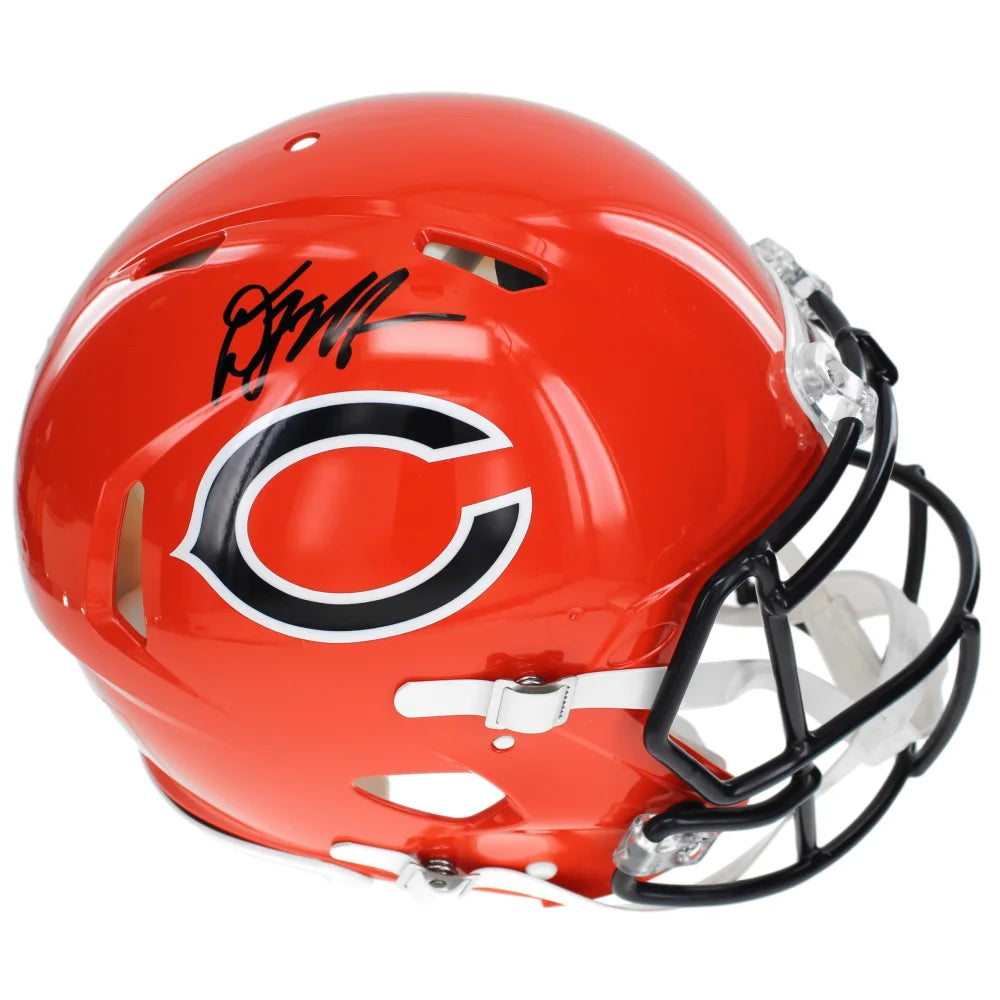 D.J. Moore Autographed Chicago Bears NFL Full-Size Orange Alternate Helmet with BAS COA - Perfect for Sports Memorabilia Collectors, Man Cave Decor, and Bears Fans Gifts