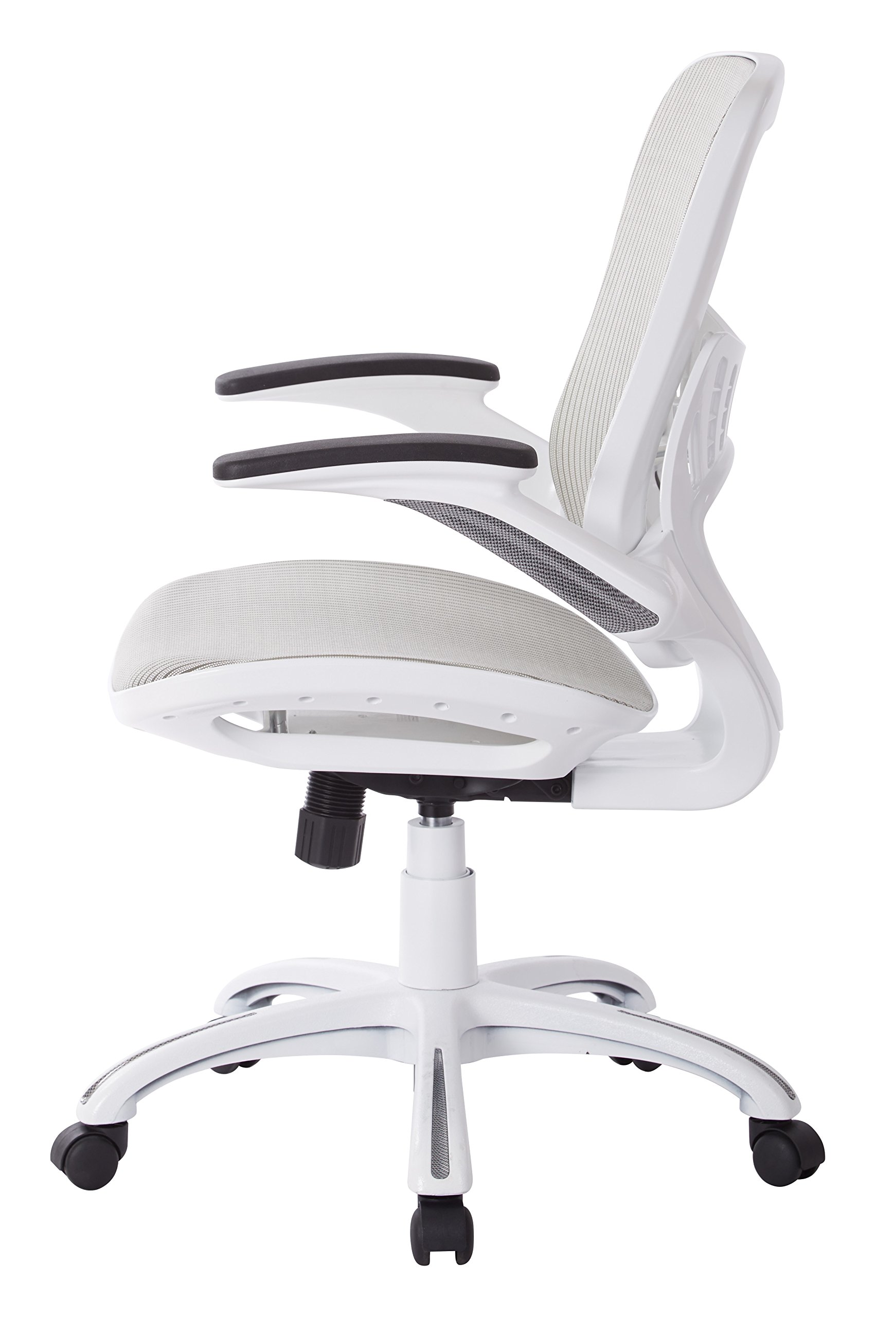 Office Star Ventilated Mesh Office Chair with Breathable Seat & Back - Ergonomic Manager's Desk Chair with White Base - Perfect for Home Office, Conference Rooms & Workspaces