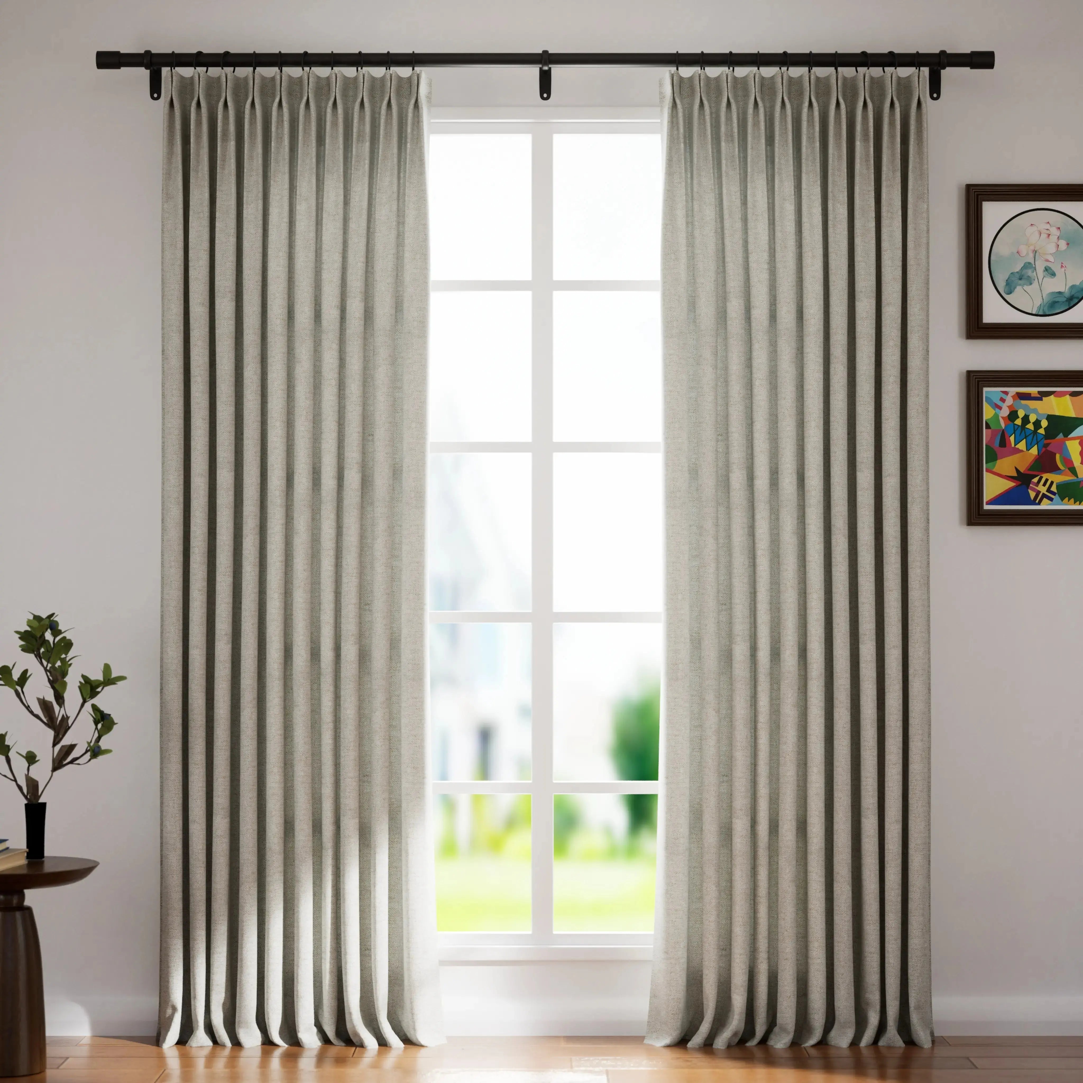 Zola Custom Heavyweight Pleated Curtains for Living Room & Bedroom - Blackout Drapes for Home Decor & Light Control