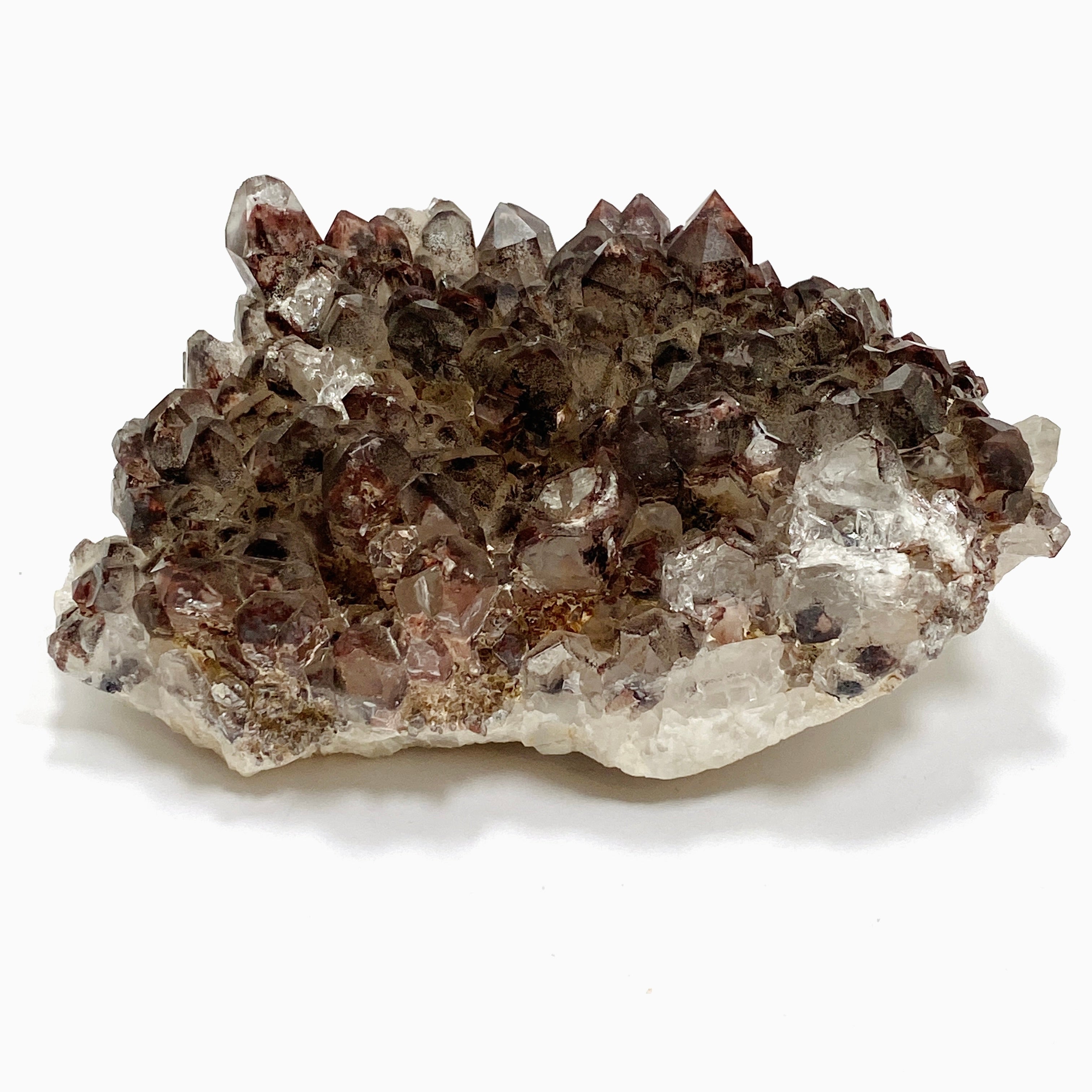 Natural Red Hematite Phantom Quartz Cluster - Healing Crystal from Zambia (CR3720) for Meditation, Energy Work & Home Decor