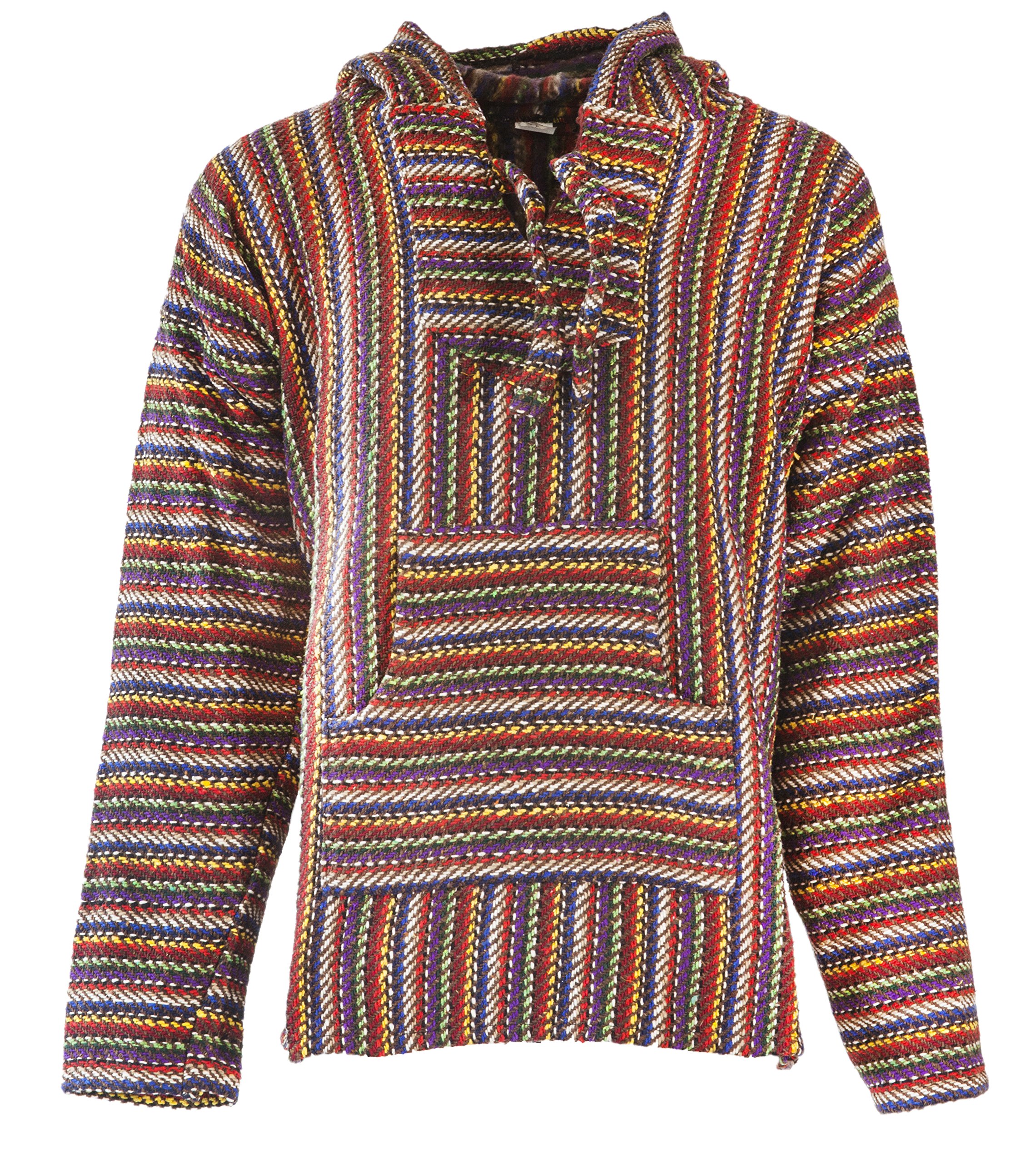 Premium Baja Hoodie Sweatshirt Pullover - Soft Mexican Jerga Poncho for Men & Women - Perfect for Beach, Festival & Casual Wear