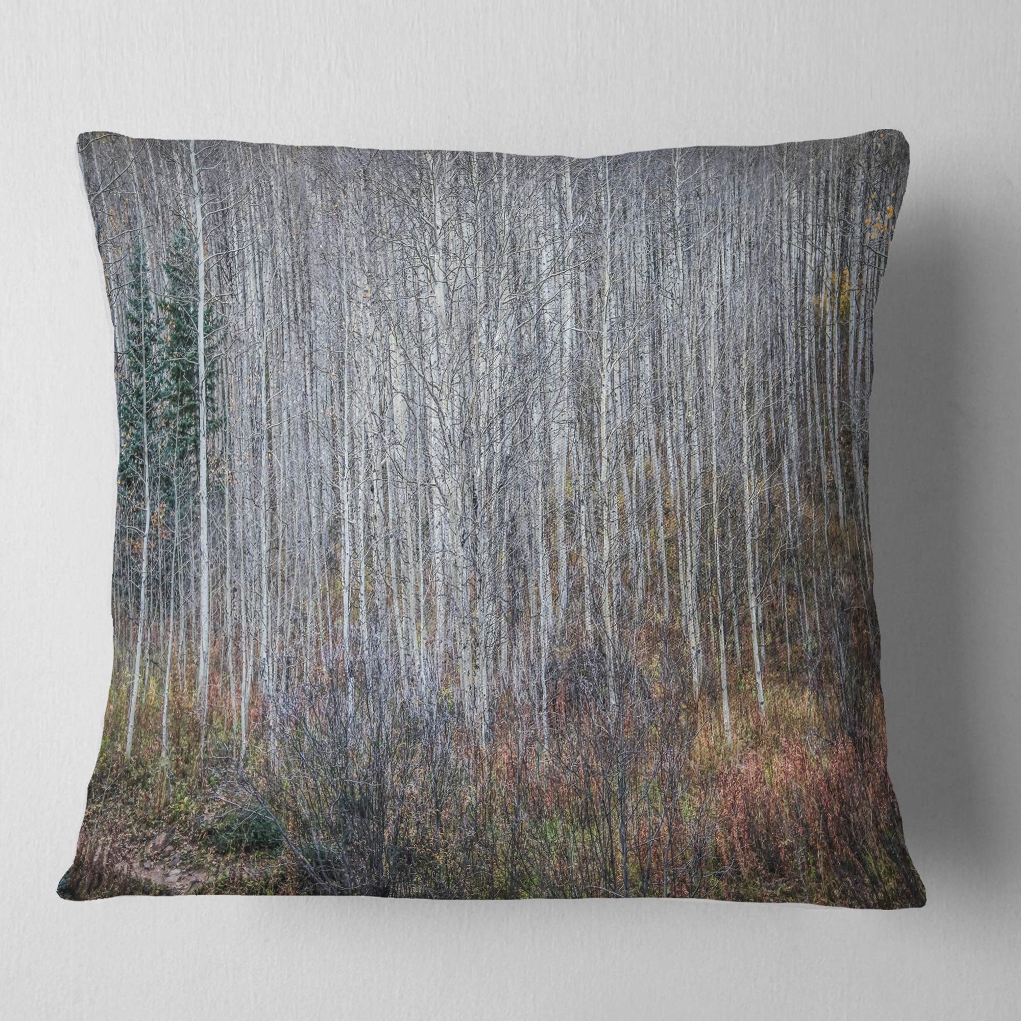 DesignQ CU13979 18x18 Inch Grey Decorative Throw Pillow Cushion for Sofa, Bed, Living Room & Home Decor