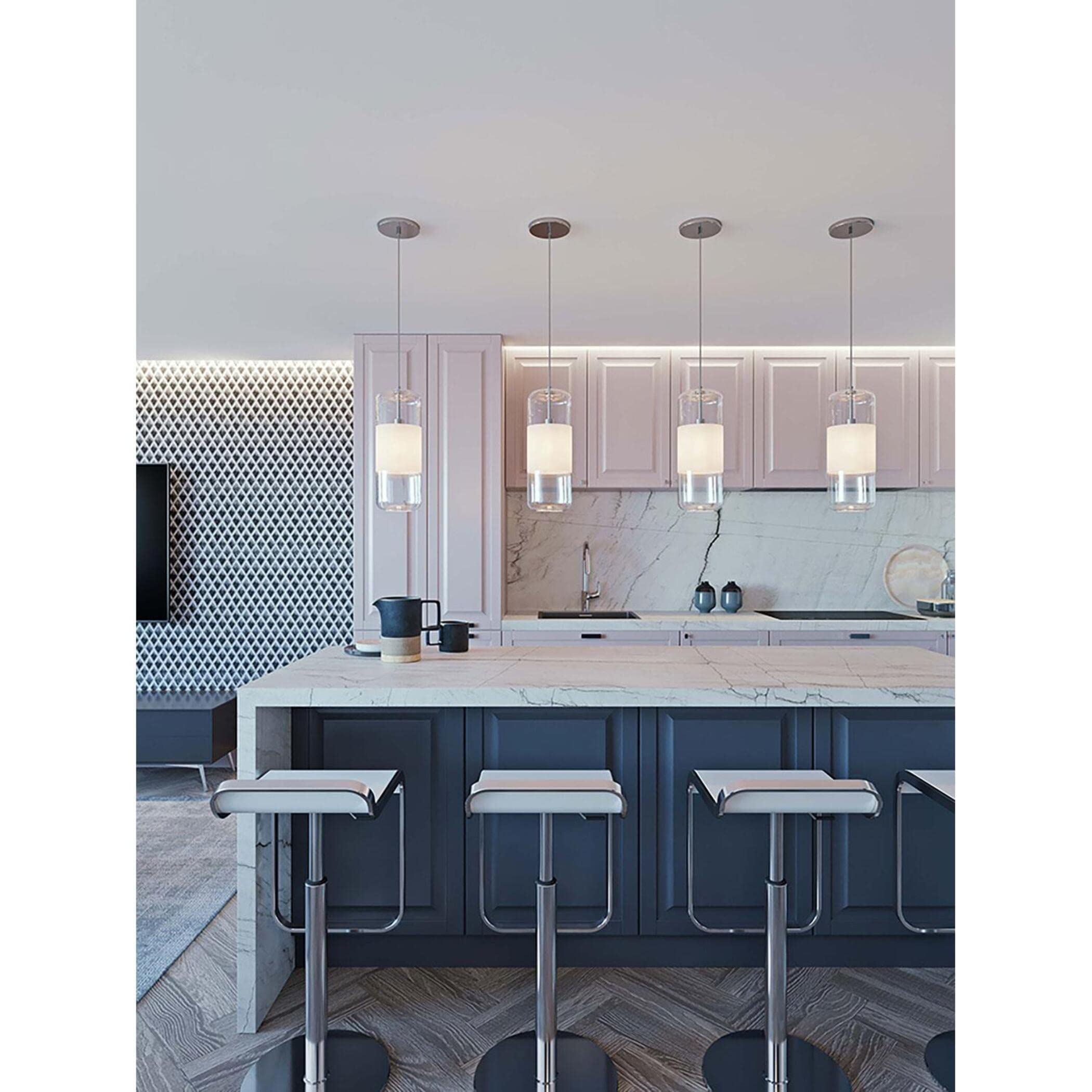AFX HRP06MBSNCL Hermosa Pendant Light Fixture in Satin Nickel Finish - Perfect for Kitchen Island, Dining Room, or Bedroom Lighting
