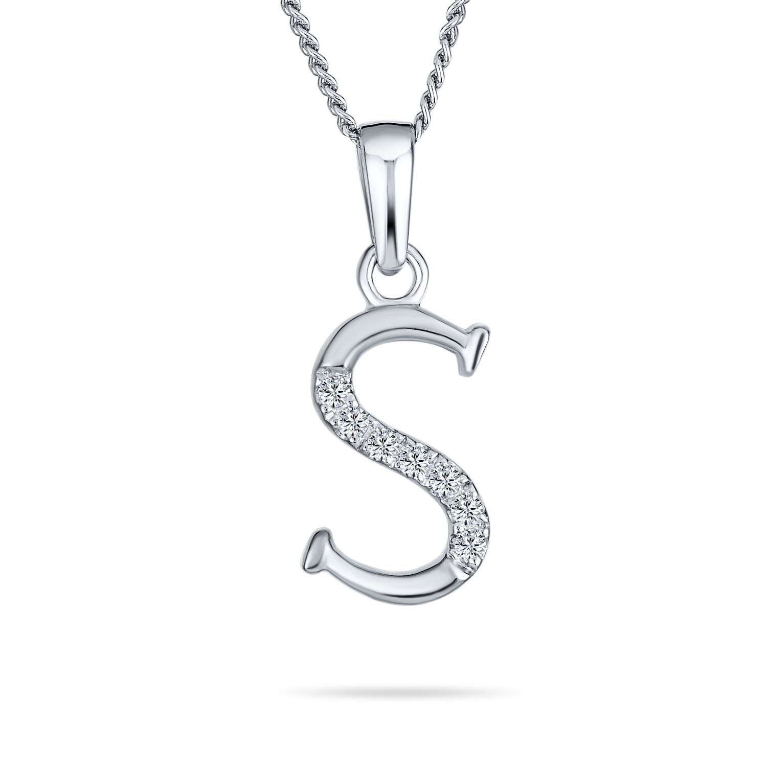 Elegant ABC Cubic Zirconia Initial Necklace - .925 Sterling Silver for Women | Perfect Gift for Teens & Special Occasions