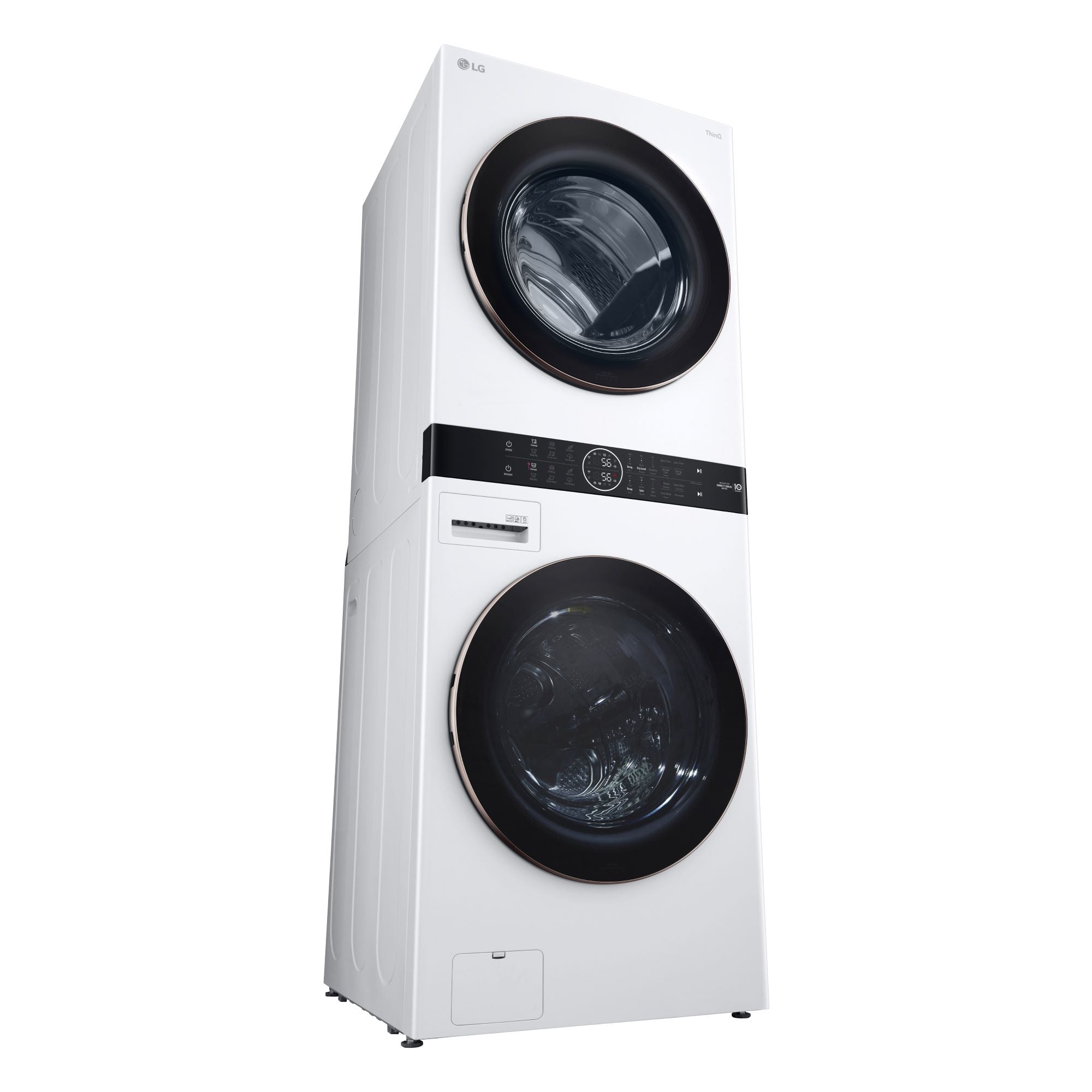 LG WKE100HWA WashTower™ 5.2 Cu.Ft Steam Front Load Washer & 7.4 Cu.Ft Electric Dryer Combo with Center Control - Perfect for Large Families & Modern Laundry Rooms