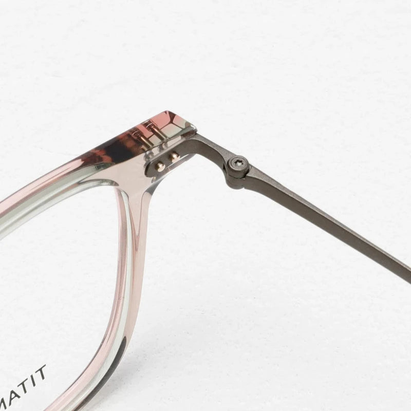 Aror Unisex Full Rim Square Acetate Titanium Eyeglasses 84296 - Stylish & Durable Eyewear for Men & Women - Perfect for Work, Reading & Everyday Fashion
