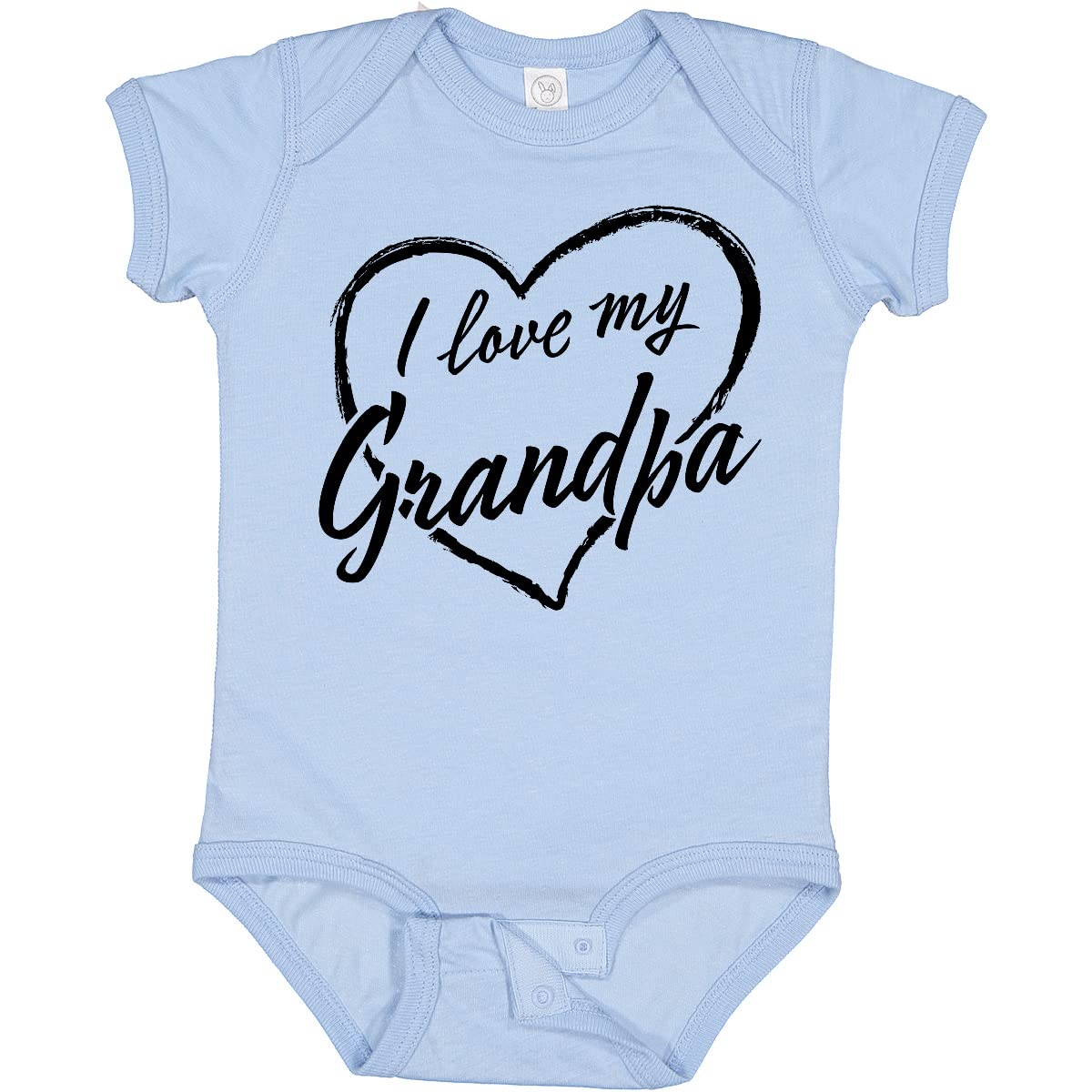 Inktastic I Love My Grandpa Black Chalk Heart Baby Bodysuit - Cute Outfit for Grandparents Day, Family Photos & Special Occasions