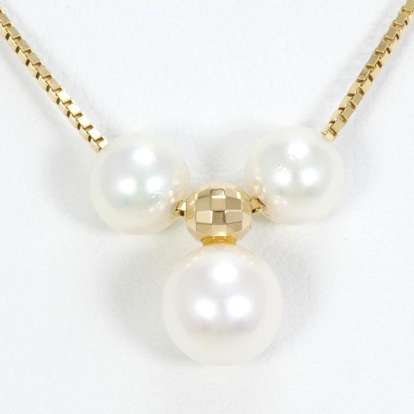 18K Yellow Gold Pearl Necklace for Women - Elegant Cultured Pearl Jewelry Gift for Wedding, Anniversary & Special Occasions