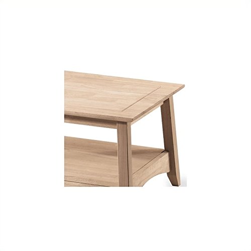 Pemberly Row Modern Rectangular Coffee Table - Solid Wood Living Room Furniture for Home Decor, Sofa Table, and Lounge Use