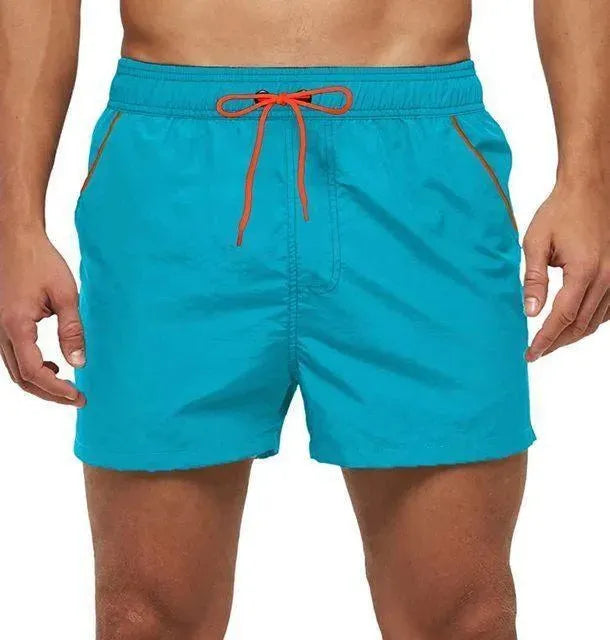 Stylish Men's Patchwork Beach Shorts - Comfortable & Breathable Swim Trunks for Summer Vacation, Surfing, and Poolside Relaxation