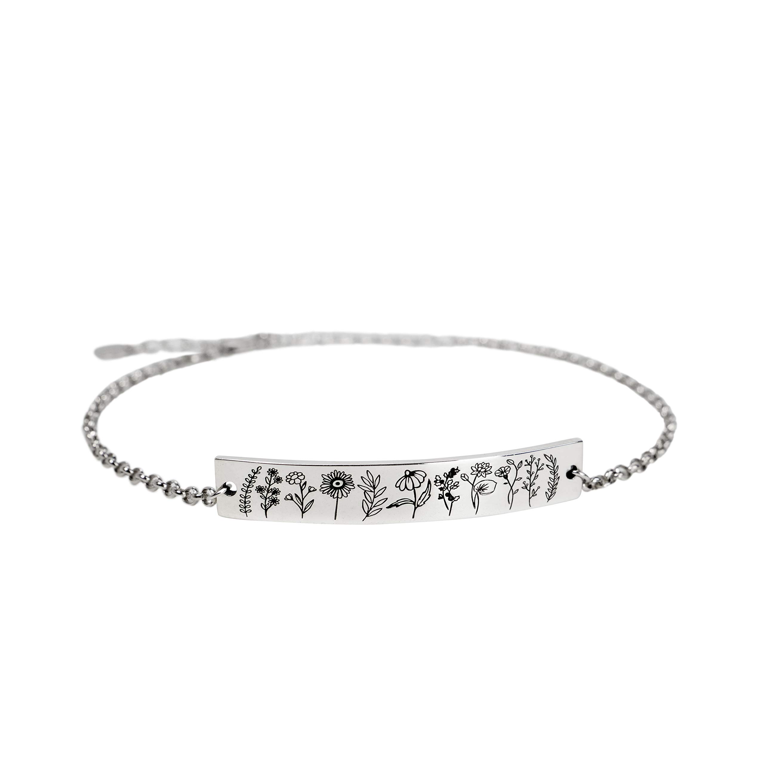 S925 Sterling Silver Wildflower Nature Bracelet for Women & Girls - Perfect for Everyday Wear, Gifts & Special Occasions