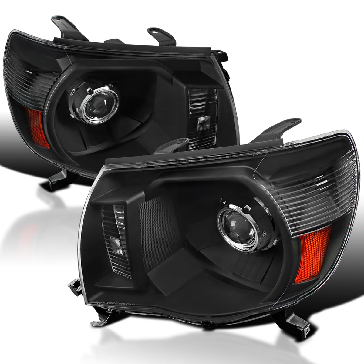 Spec-D Tuning Black Projector Headlights for 2005-2011 Toyota Tacoma - Left & Right Pair Headlamp Assembly - Upgrade Your Truck's Style & Night Visibility for Off-Roading & Daily Driving