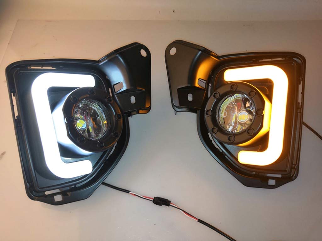 1 Pair LED U-Shaped Daytime Running Fog Lights Kit - DRL Replacement for Toyota Hiace 2014-2016 - Bright White LED Car Lights for Enhanced Visibility & Safety (Perfect for Night Driving, Foggy Conditions & Urban Commuting)