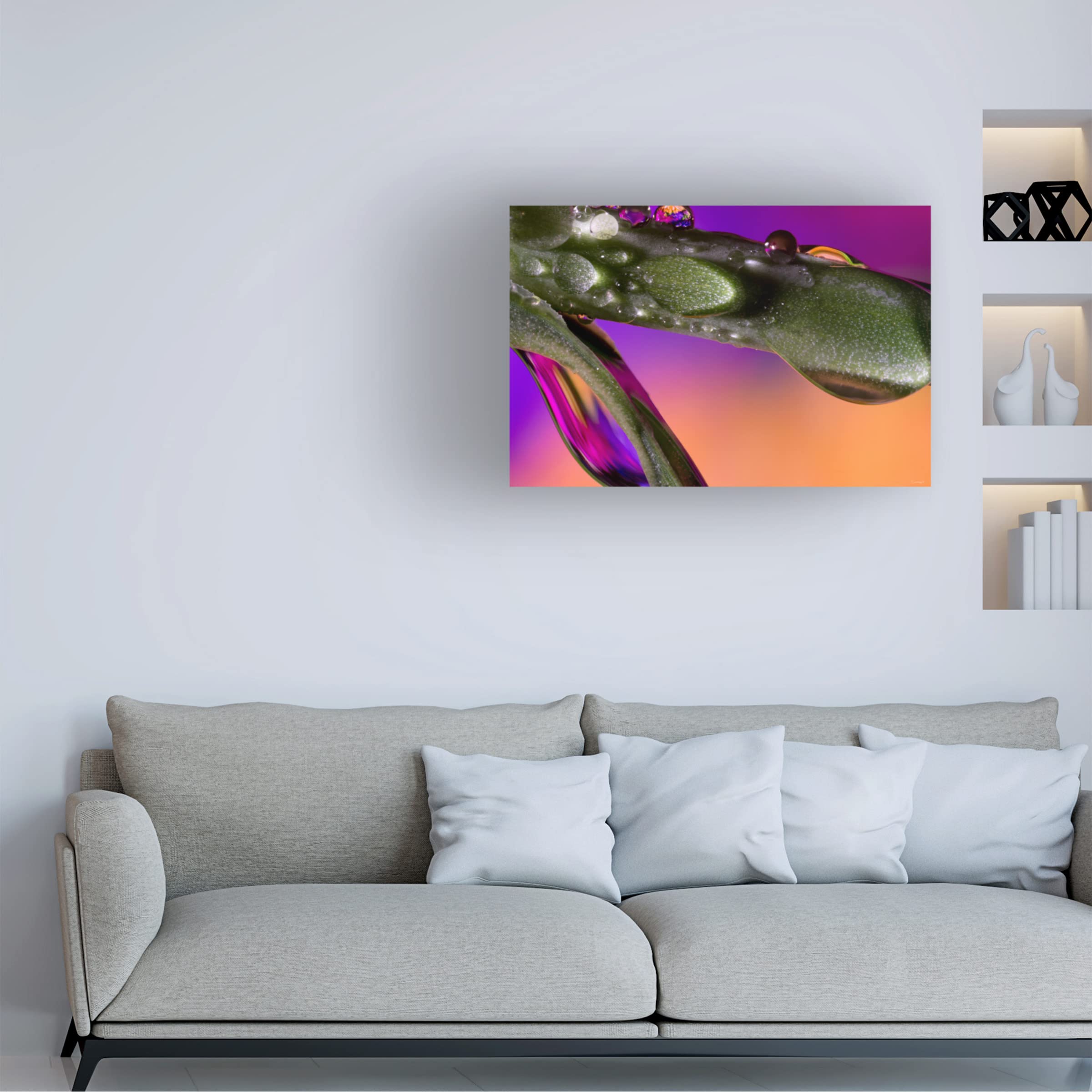 Gordon Semmens 'Water Drops 02' Abstract Canvas Wall Art Print - 16x24 Inches - Modern Home & Office Decor for Living Room, Bedroom, Bathroom