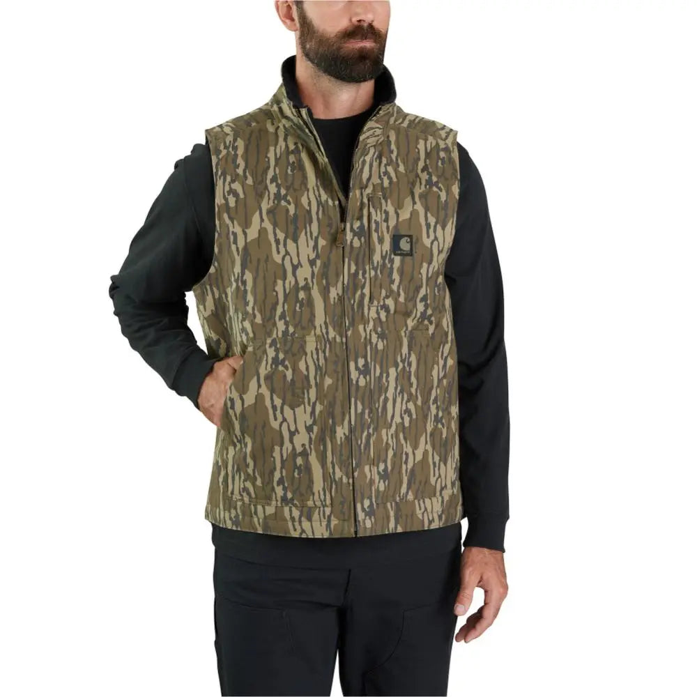 Carhartt Men's Loose Fit Sherpa-Lined Fleece Vest - Warm Workwear for Outdoor Jobs, Hunting & Winter Activities